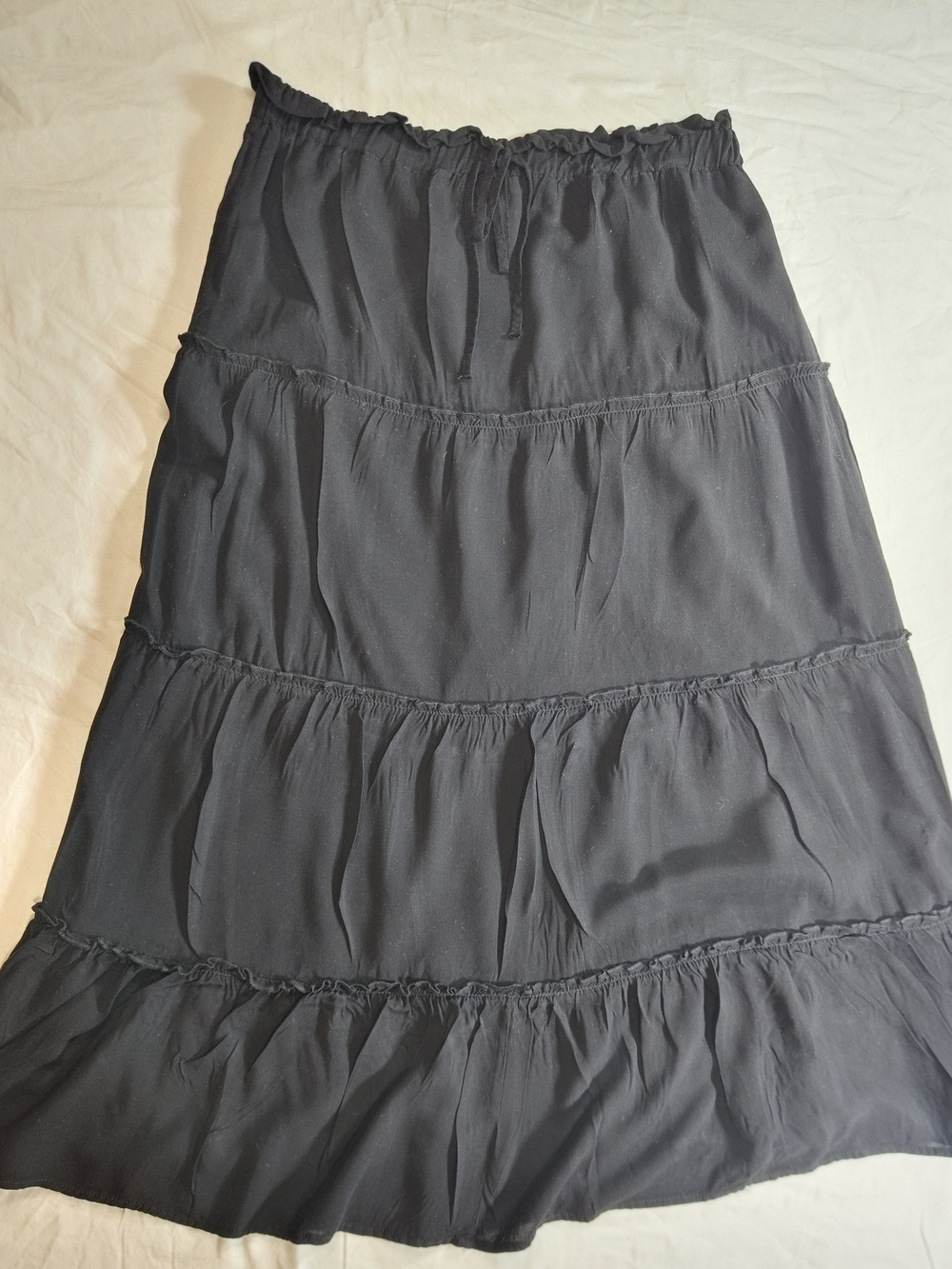 Love Tree Black Tiered Midi / Maxi Size Medium Skirt